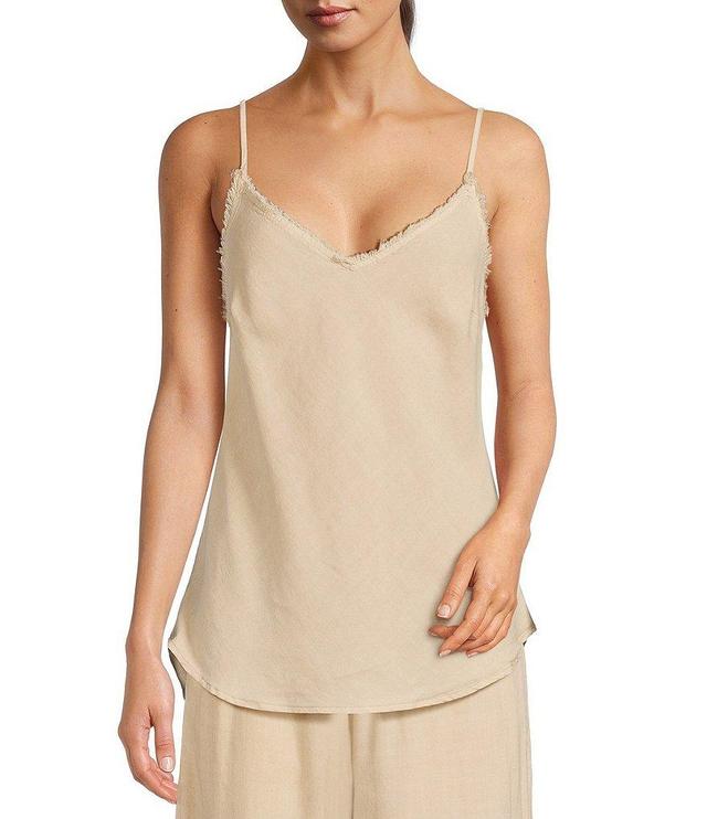 Cloth & Stone Frayed V-Neck Sleeveless Coordinating Cami Tank Product Image