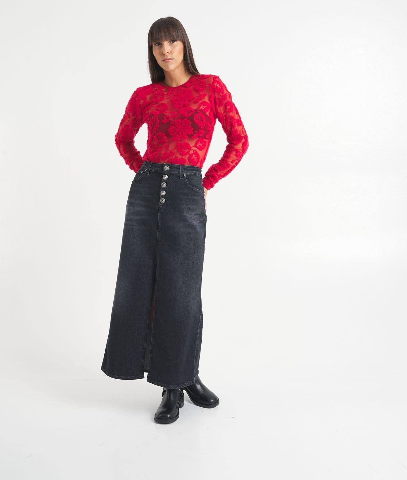 Top con ricamo floreale Female Product Image