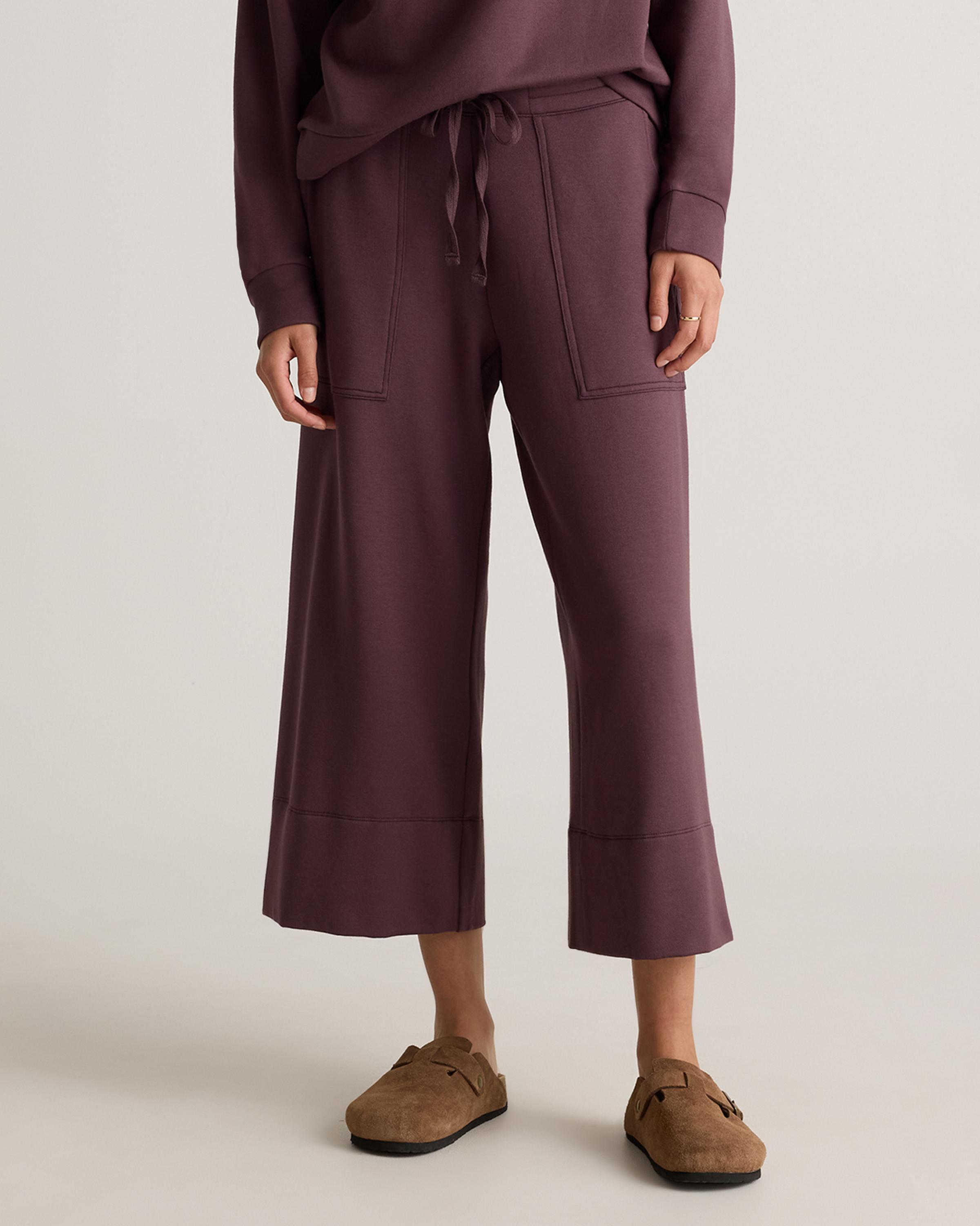 SuperSoft Fleece Cropped Wide Leg Pants Product Image