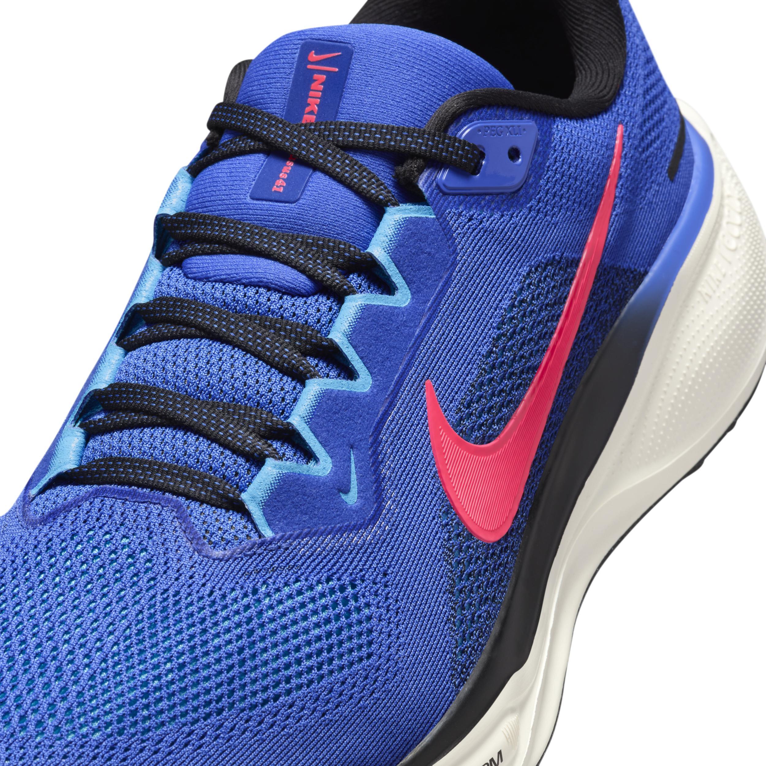 Nike Mens Nike Zoom Pegasus 41 Wide - Mens Shoes Black/Astronomy Blue/Hot Punch Product Image