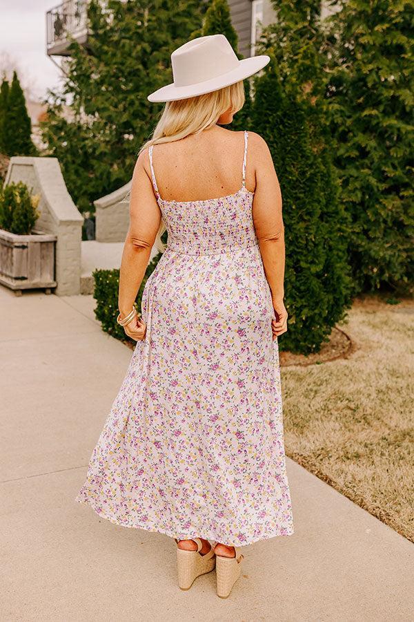 Smiles and Sunshine Floral Maxi in Lavender Curves Product Image