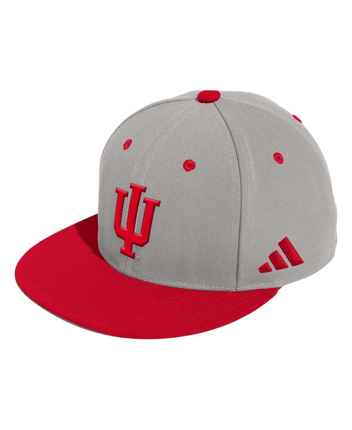 Adidas Mens Gray Indiana Hoosiers On-Field Baseball Fitted Hat - Gray Product Image