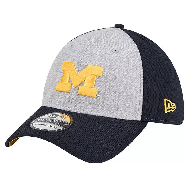 Mens New Era Heather Gray/Navy Michigan Wolverines Two-Tone 39THIRTY Flex Hat Product Image