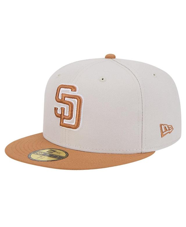 New Era Mens Khaki San Diego Padres Two-Tone Color Pack 59FIFTY Fitted Hat - Khaki, Brown Product Image