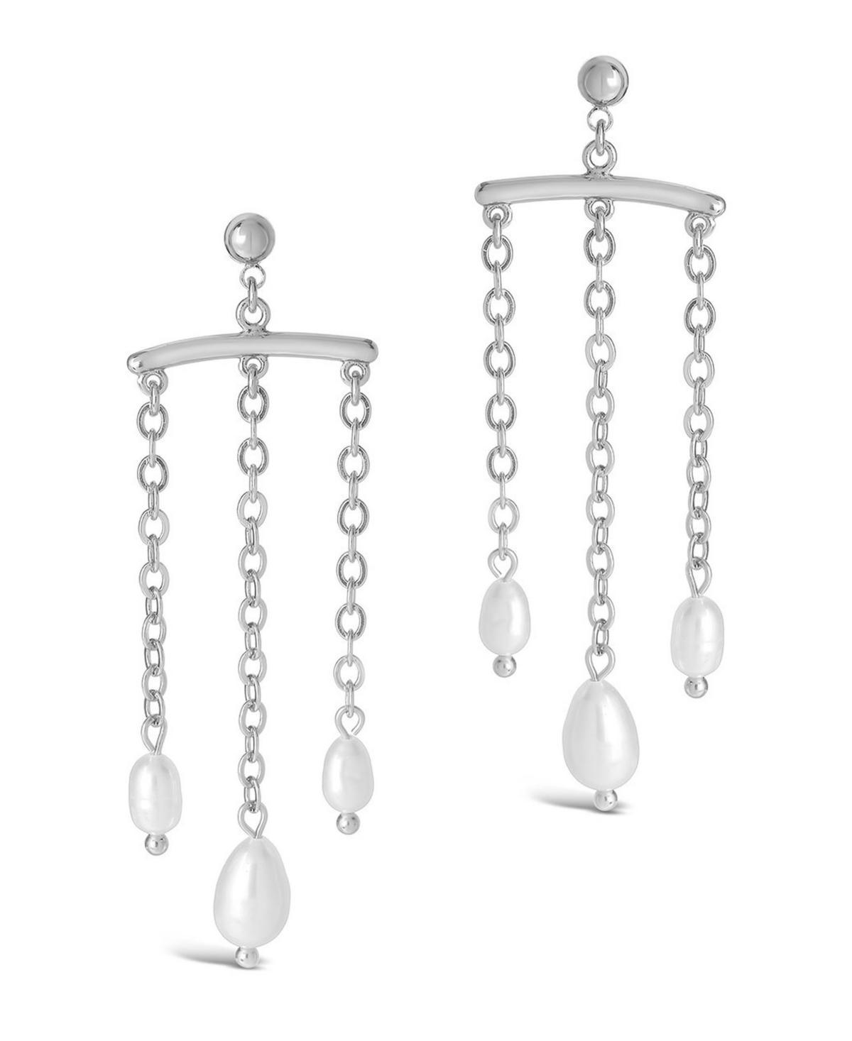 Womens Chains and Pearls Chandelier Drop Earrings Product Image