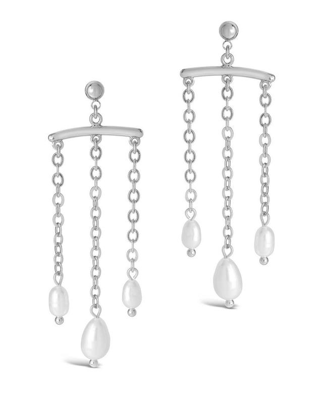 Womens Chains and Pearls Chandelier Drop Earrings Product Image