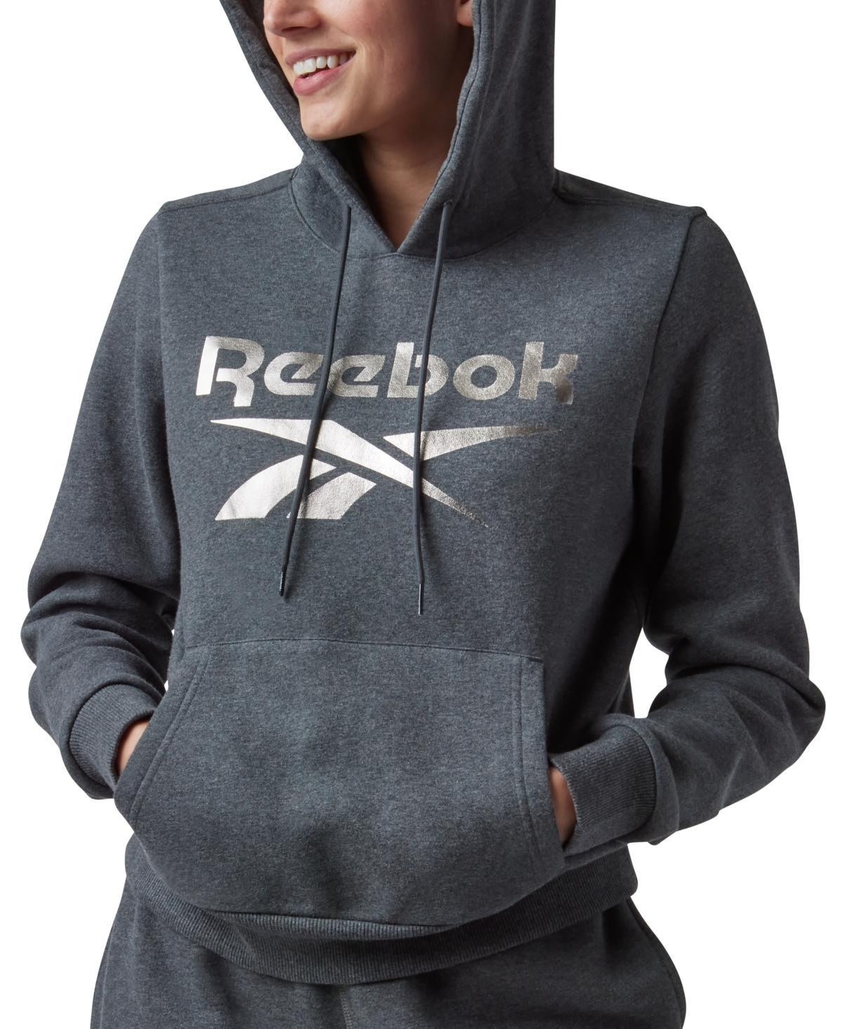 Reebok Womens Metallic Foil Logo Pullover Fleece Hoodie, A Macys Exclusive Product Image