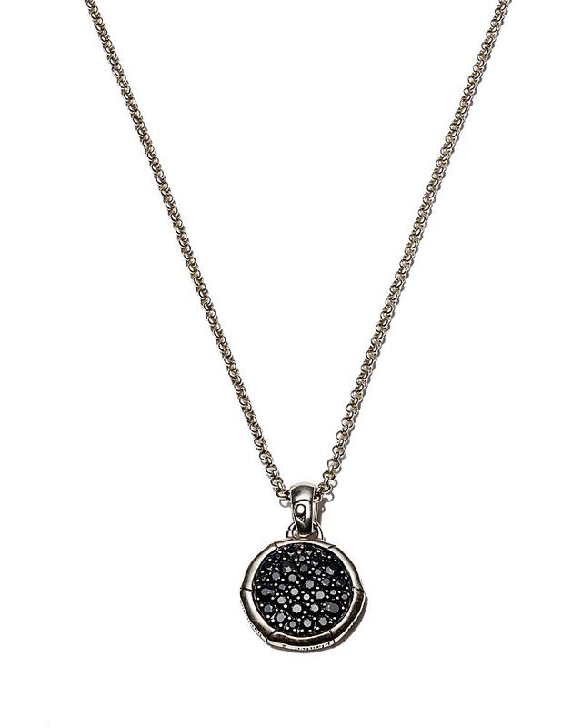 John Hardy Bamboo Silver Small Round Pendant with Black Sapphire on Chain Necklace, 18 Product Image