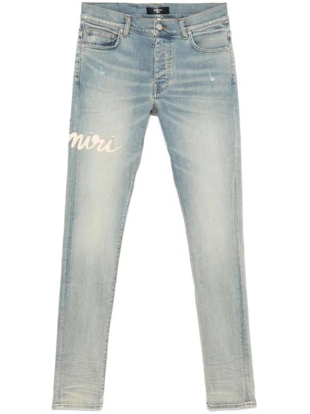 Script Logo Skinny Jean For Men In Light Blue Product Image