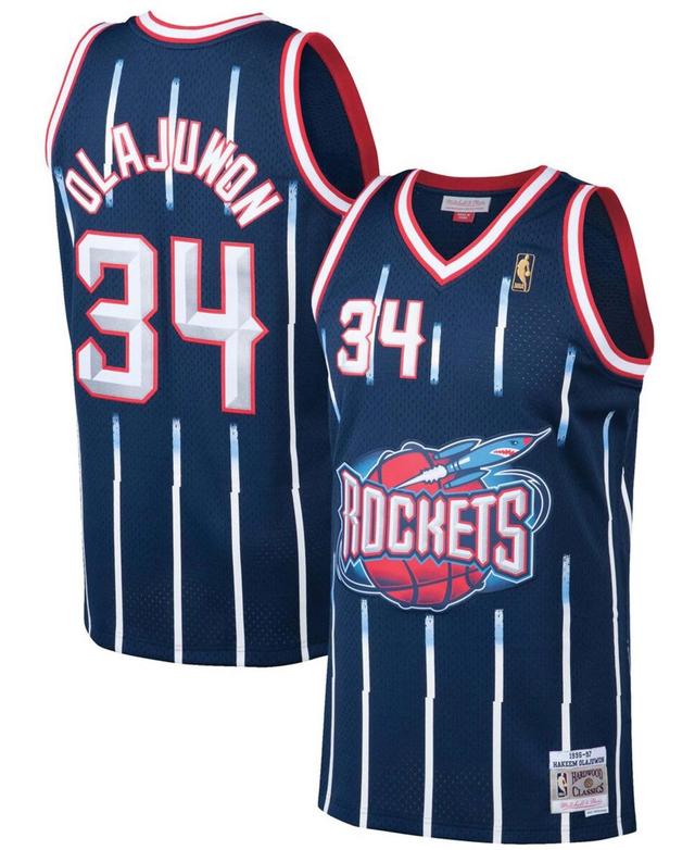 Mens Hakeem Olajuwon Navy Houston Rockets 1996-97 Hardwood Classics Swingman Jersey - Navy Product Image