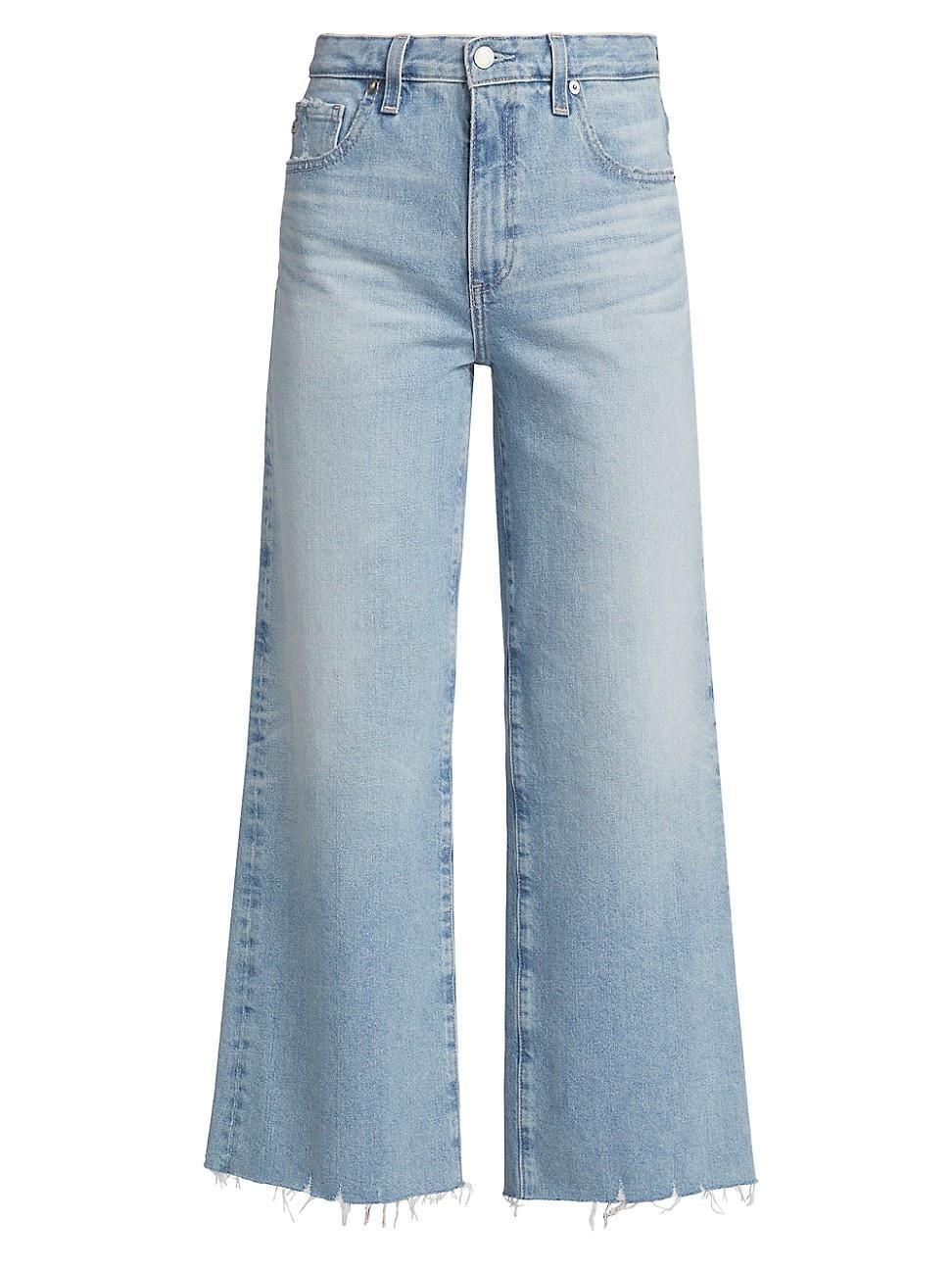 Womens Saige Wide-Leg Cropped Jeans Product Image