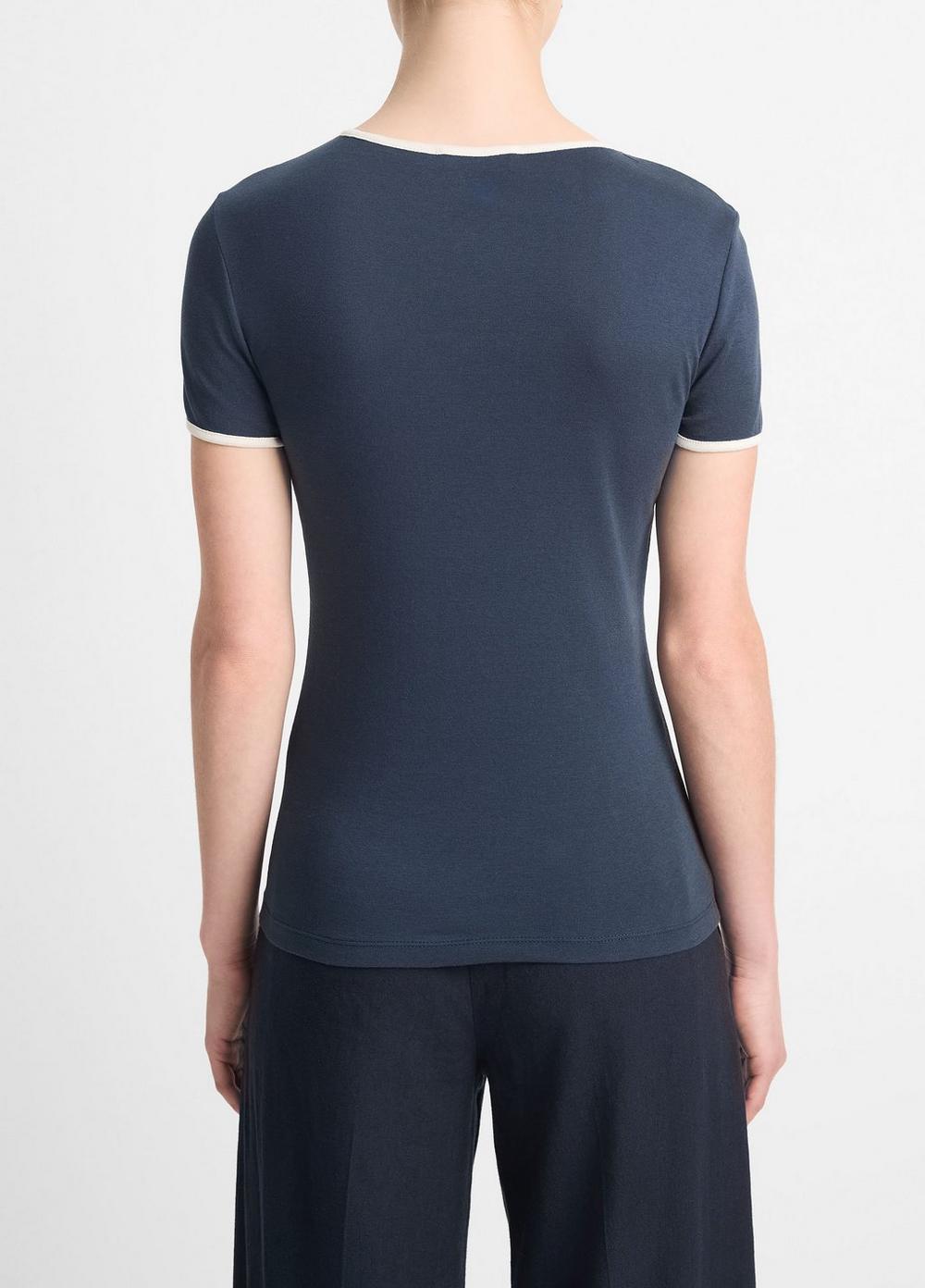 Cotton Tipped Short-Sleeve Crew Neck T-Shirt product image