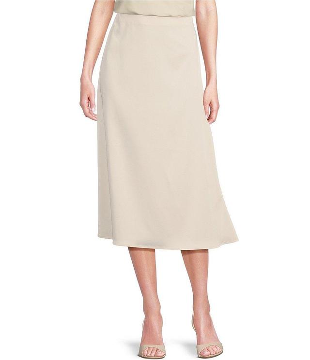 Gibson & Latimer Woven High Rise Chemise Slip Side Split Hem Midi Skirt Product Image