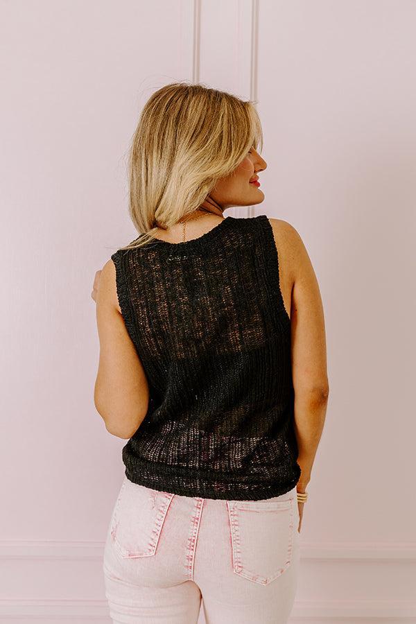 Oceans Away Knit Top In Black Product Image