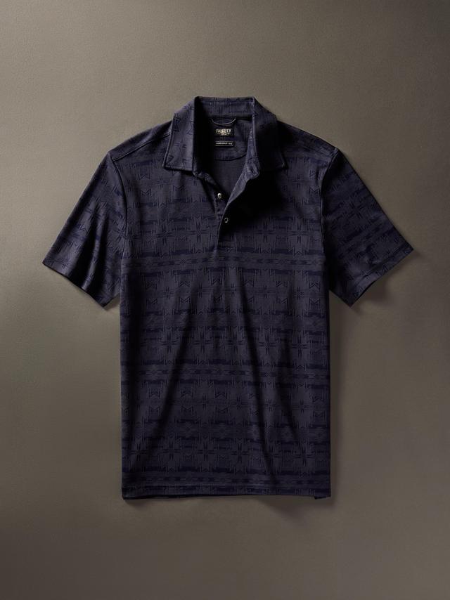 Doug Good Feather Movement™ Short-Sleeve Pique Polo - Night River Stars Male Product Image