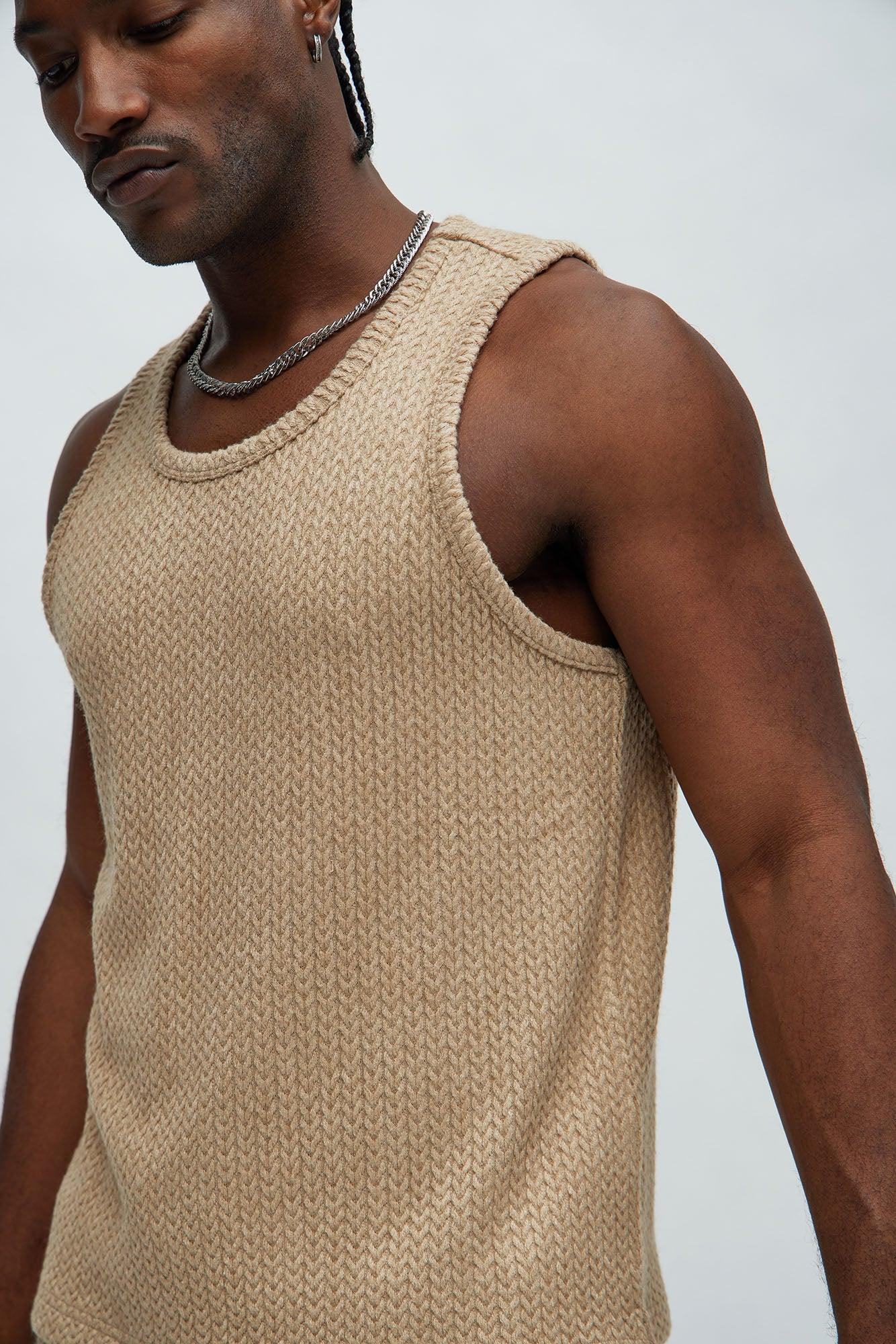 Catanina Textured Tank - Tan Product Image