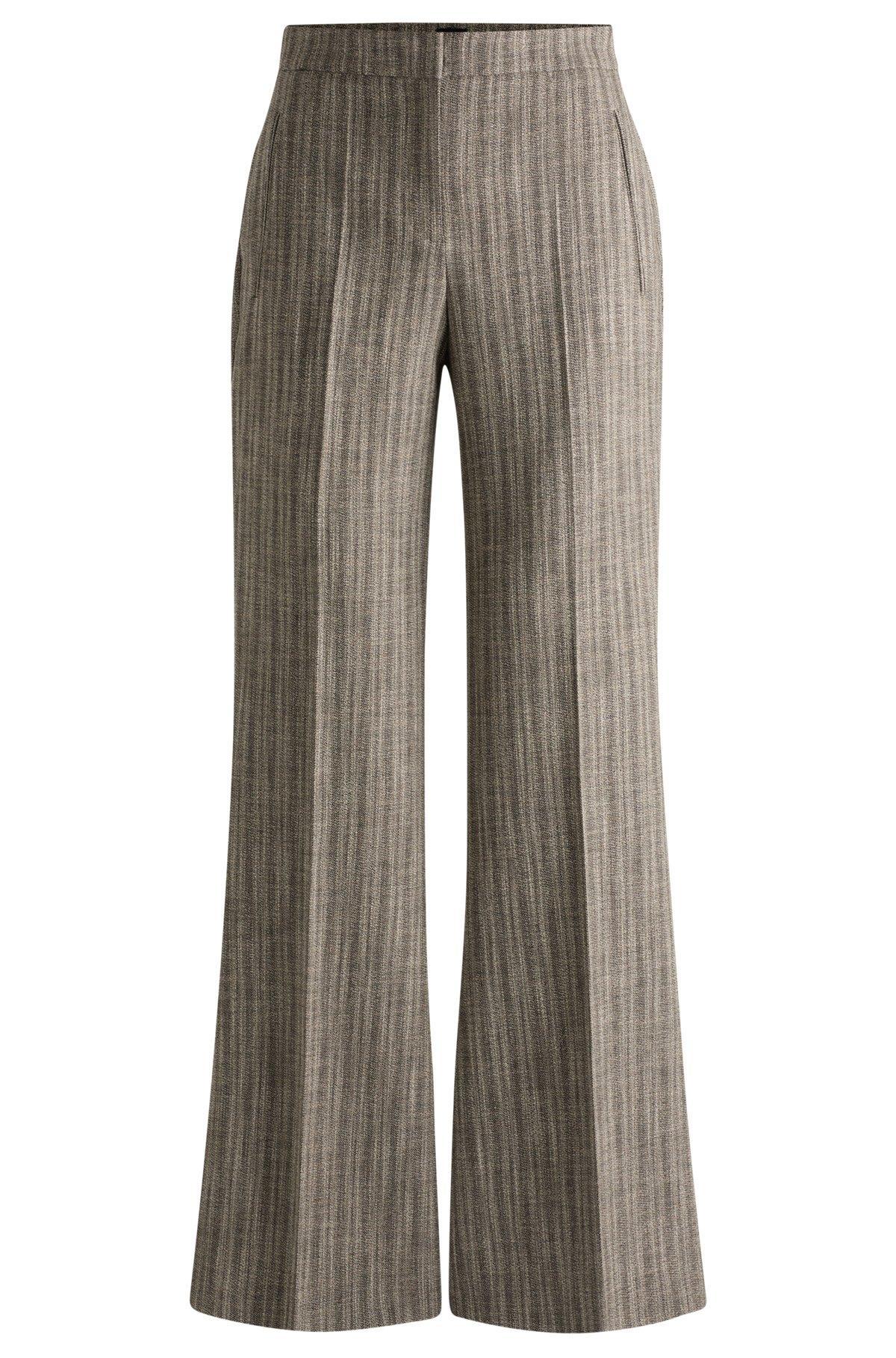 Regular-fit trousers in striped stretch cloth Product Image