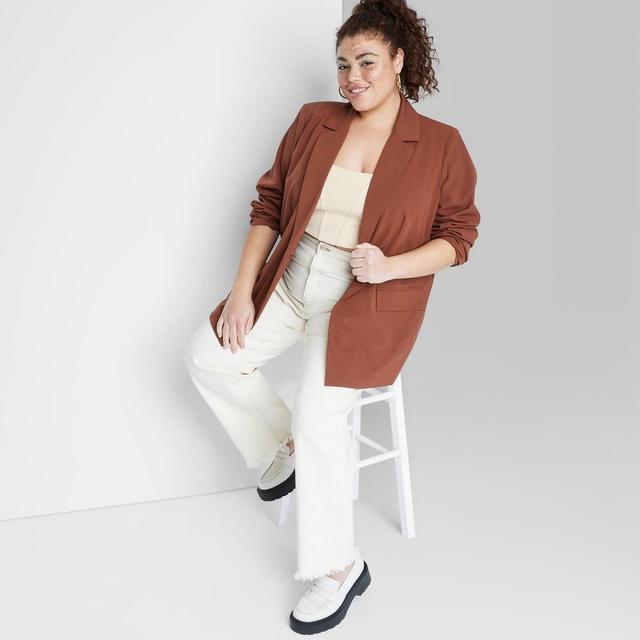 Womens Oversized Blazer - Wild Fable Brown 2X Product Image