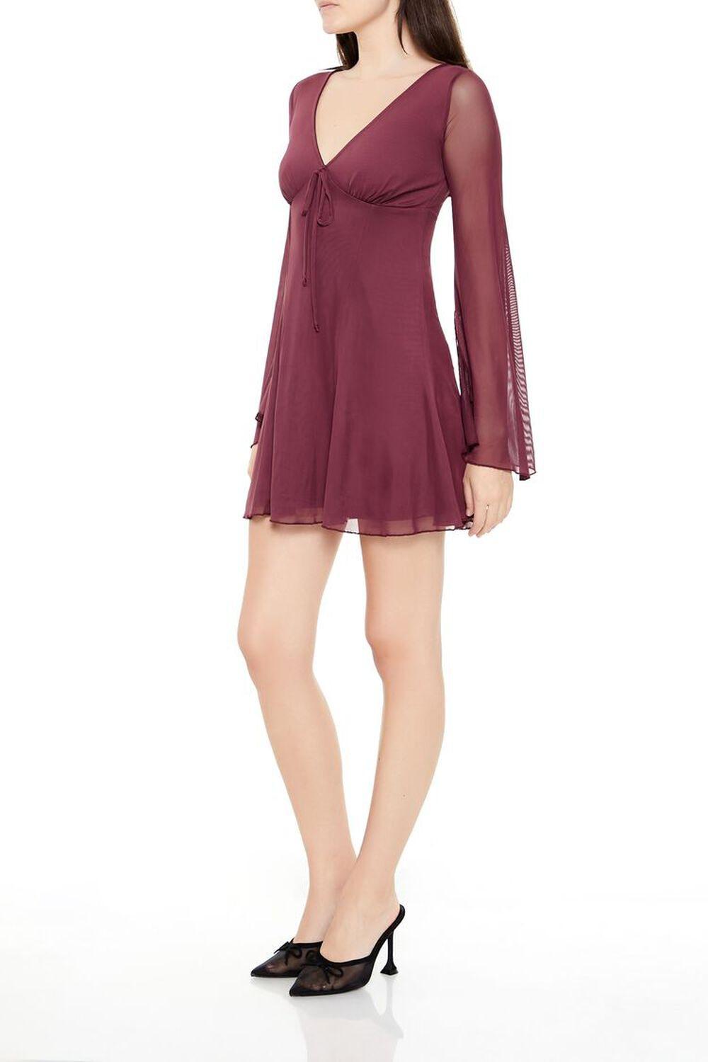 Mesh Bell-Sleeve Mini Dress | Forever 21 Product Image