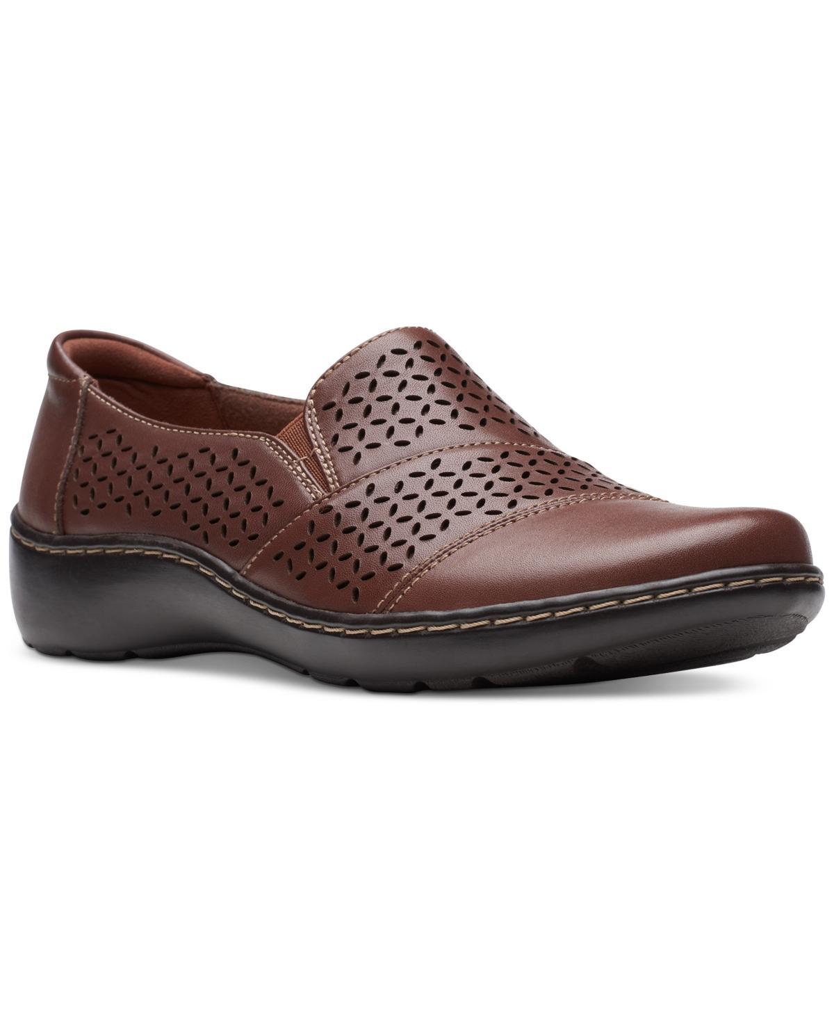 Clarks Womens Cora Drift Perforated Zip Flats Product Image