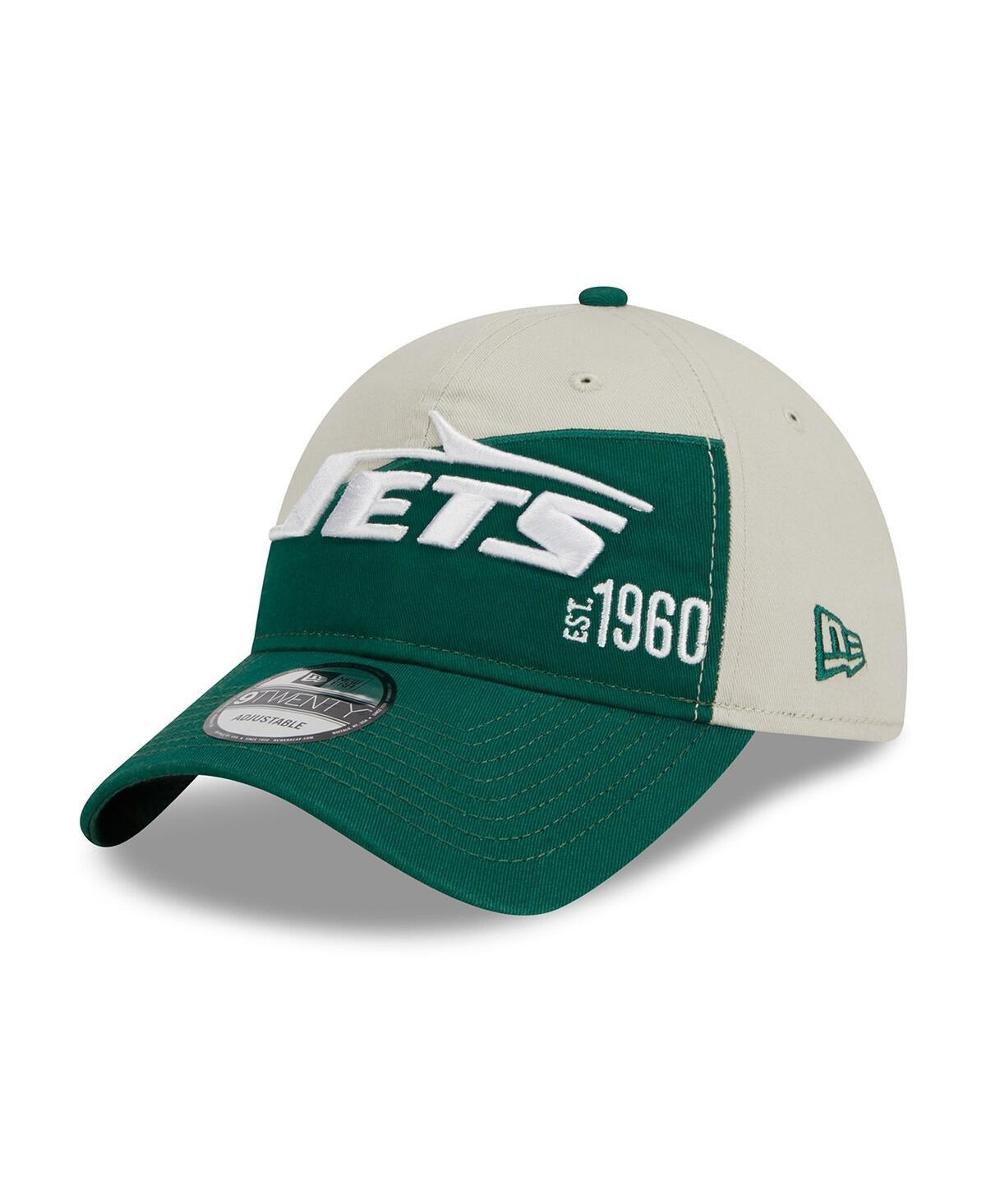 Mens New Era Cream/Green New York Jets 2023 Sideline Historic 9TWENTY Adjustable Hat Product Image