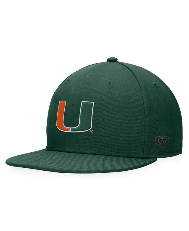 Top of the World Mens Green Miami Hurricanes Fitted Hat Product Image