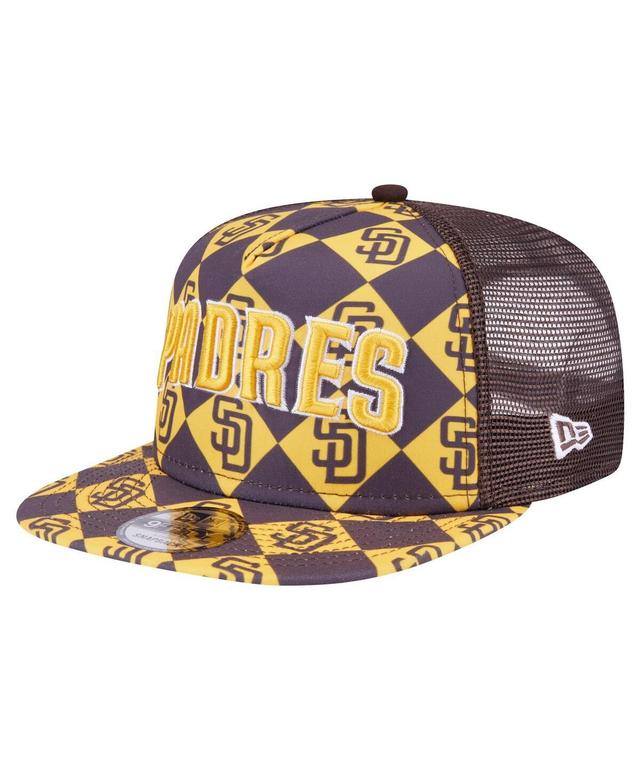 Mens New Era San Diego Padres Seeing Diamonds A-Frame Trucker 9FIFTY Snapback Hat Product Image