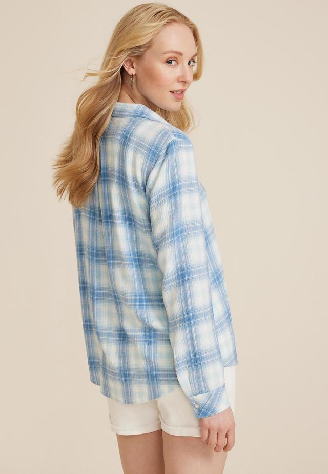 Pucker Plaid Button Up Shirt Product Image