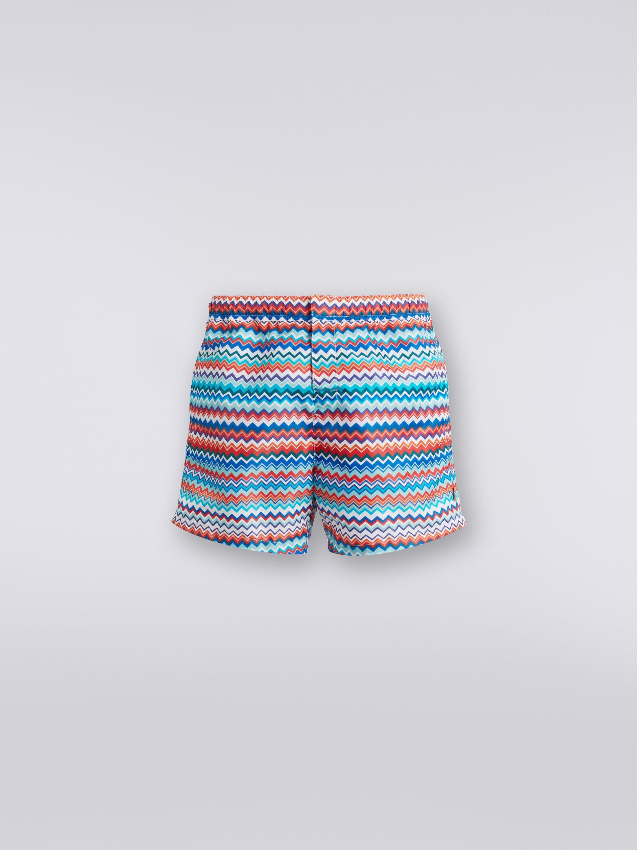 Swimming trunks in zigzag print nylon Product Image