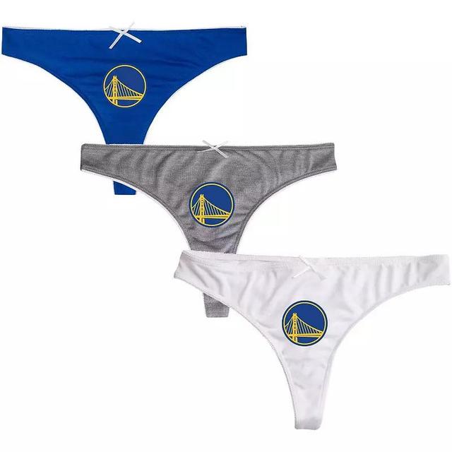 Womens College Concepts Royal/Charcoal/White Golden State Warriors Arctic 3-Pack Thong Set Product Image