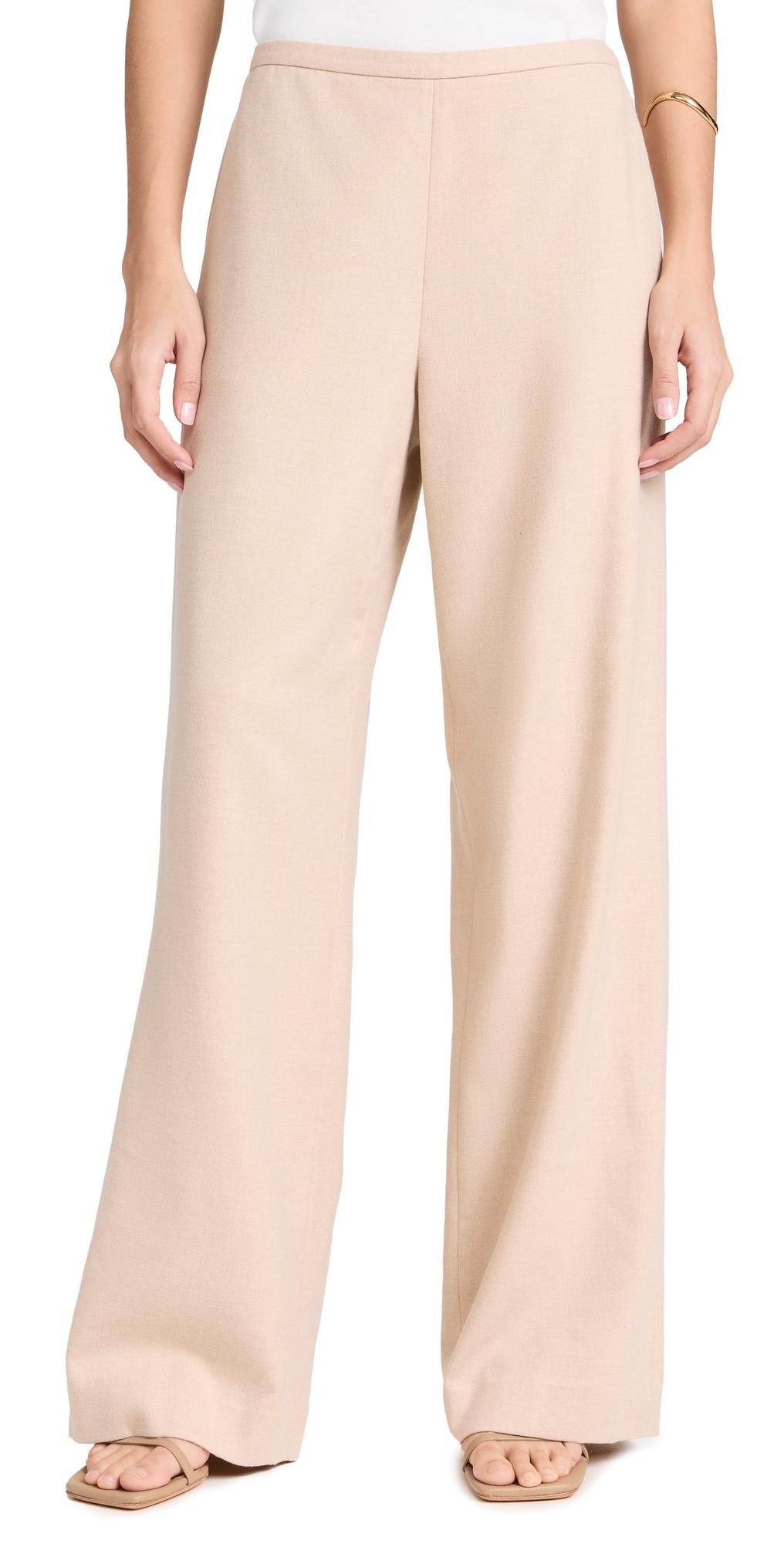 Brushed Flannel Wide-Leg Pants Product Image