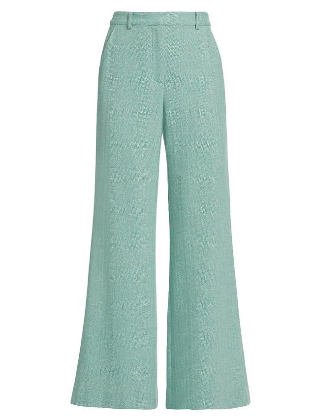 Womens Pilar Wool Herringbone Wide-Leg Pants Product Image