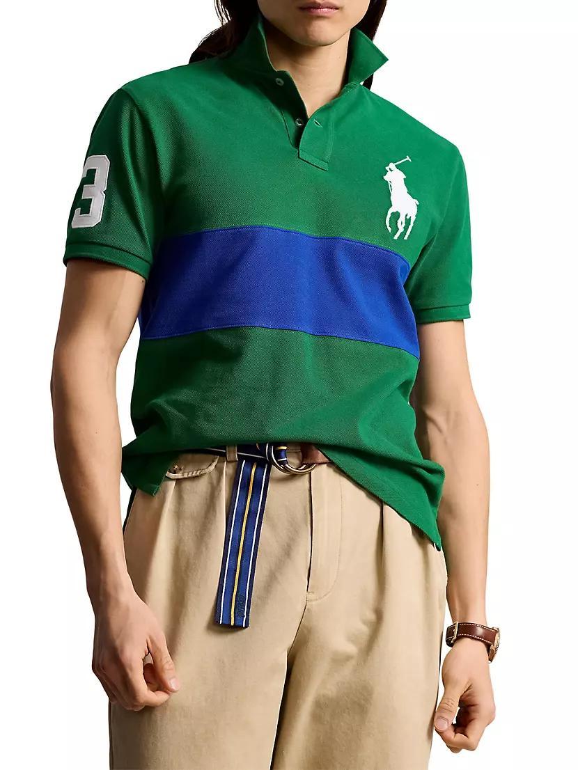 Colorblocked Cotton Polo Shirt Product Image