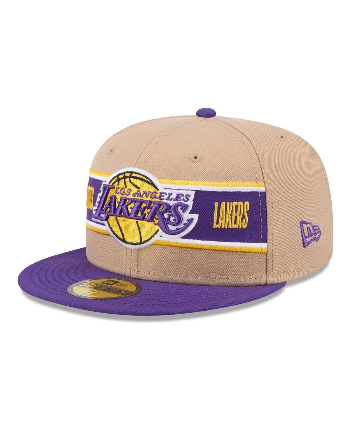 New Era Mens Tan Los Angeles Lakers 2024 Nba Draft 59FIFTY Fitted Hat - Tan, Purple Product Image