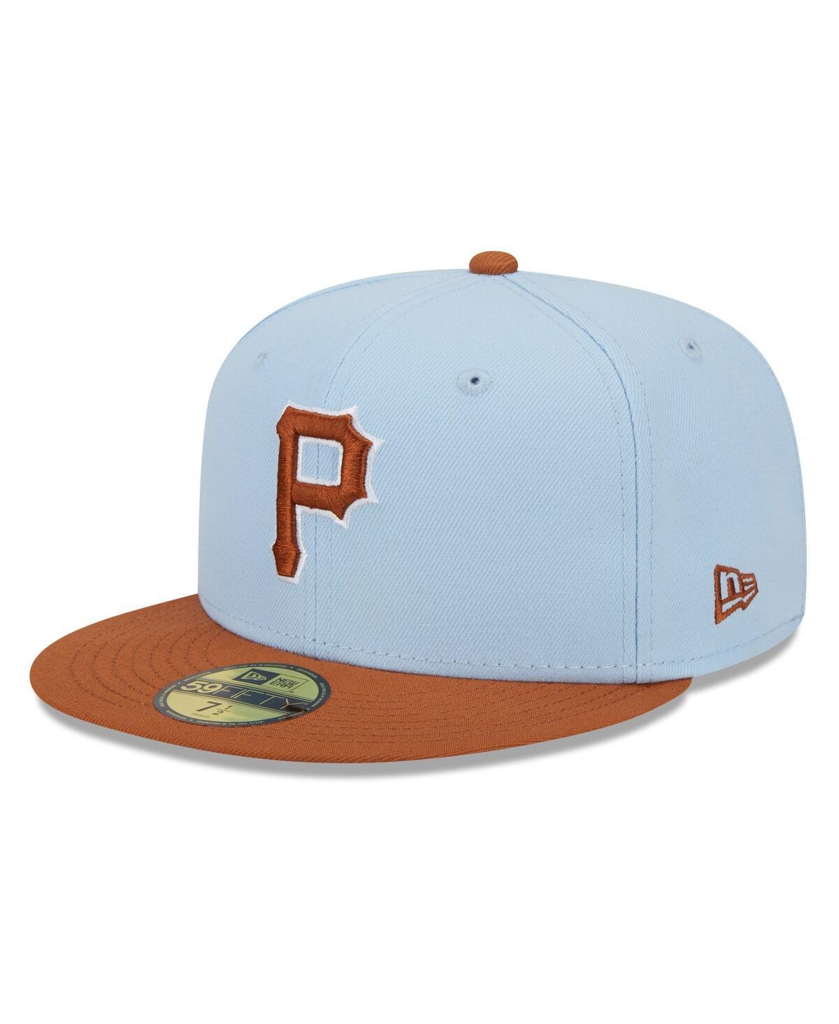 Mens New Era Blue/Brown Pittsburgh Pirates Spring Color Basic Two-Tone 59FIFTY Fitted Hat Product Image