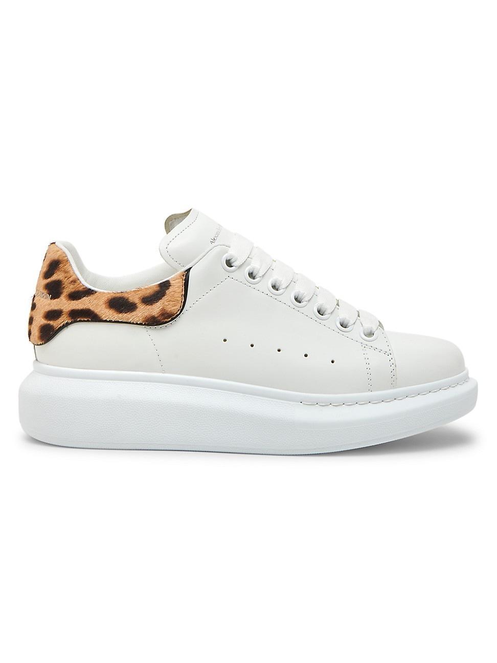 Womens Oversized Leather & Printed Calf Half Sneakers Product Image