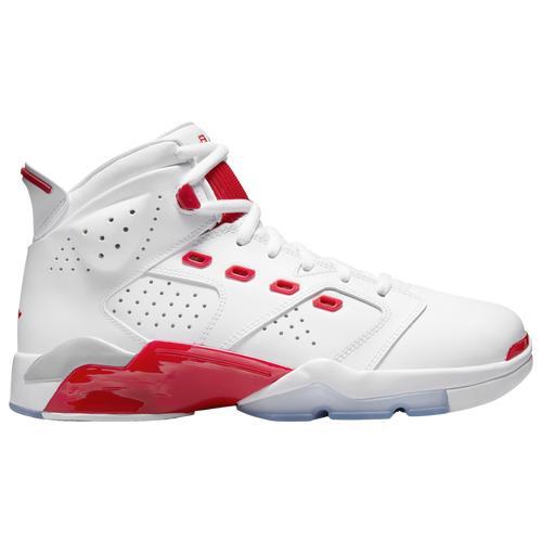 Jordan Mens 6-17-23 - Basketball Shoes White/University Red/Grey Product Image