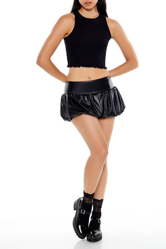 Faux Leather Bubble Mini Skirt | Forever 21 Product Image