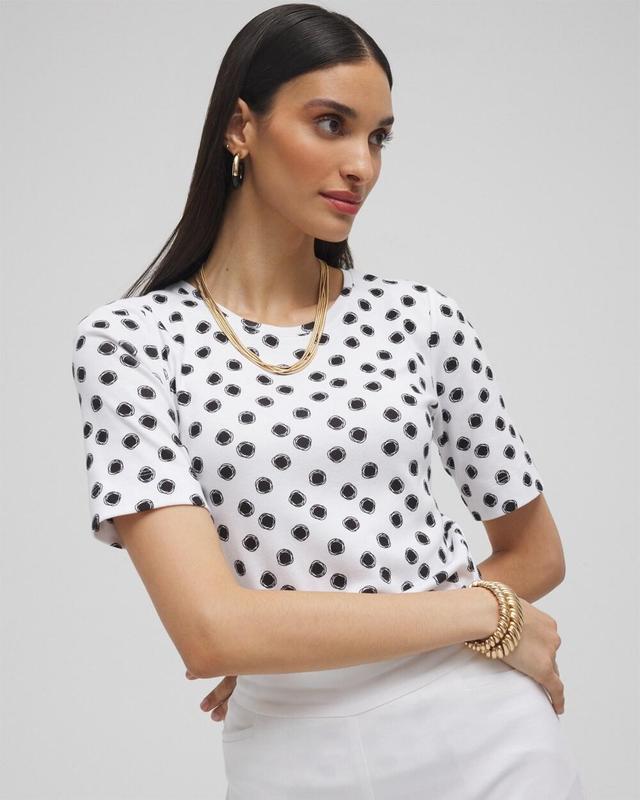 Polka Dot Everyday Elbow Sleeve Tee Product Image