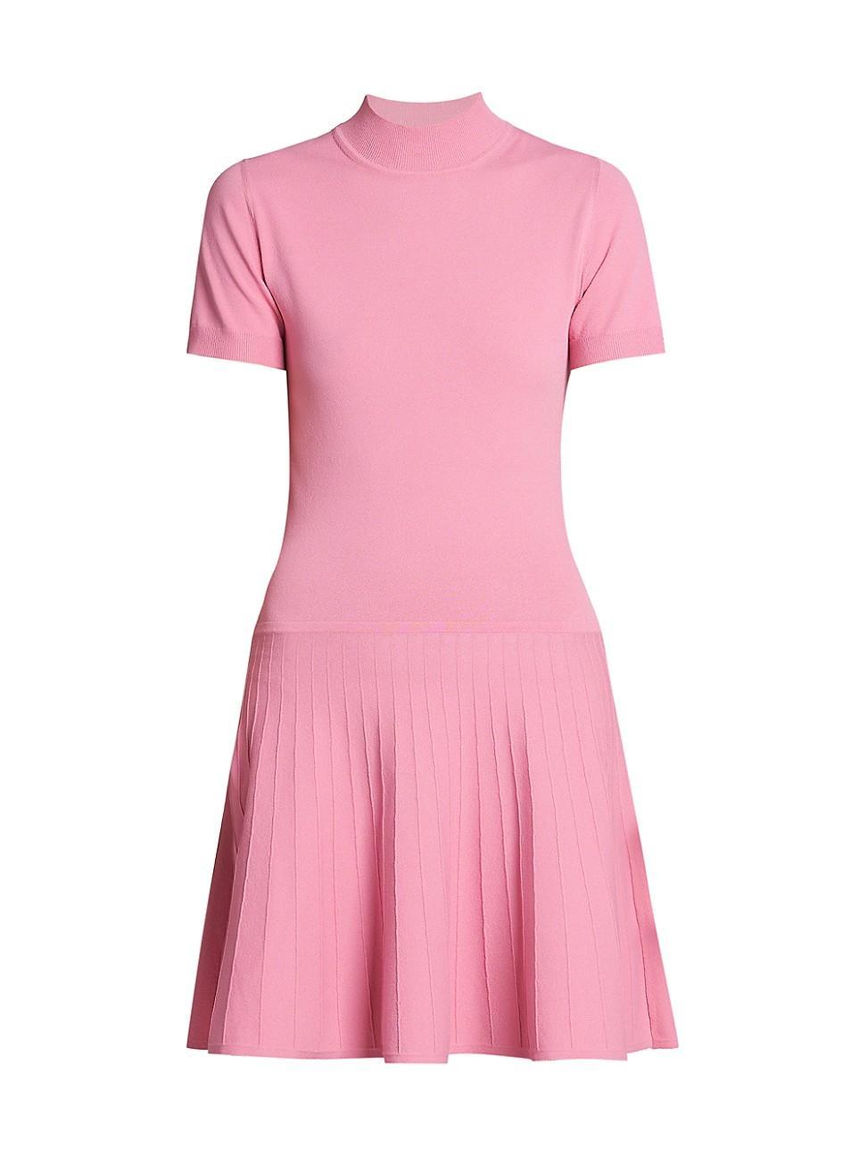 Womens Knit Pleated Skirt Minidress Product Image