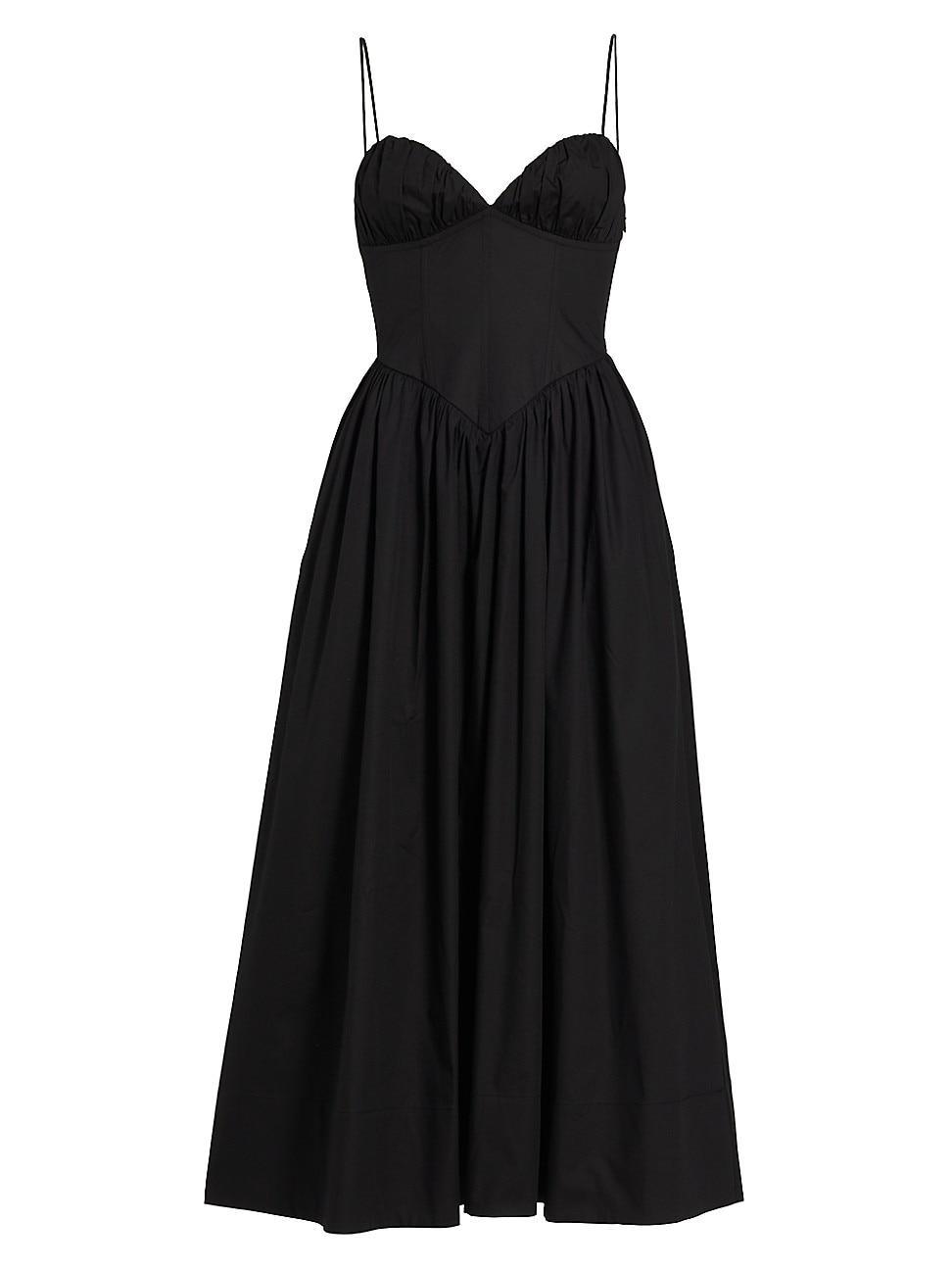 Carmine Corset Cotton Midi-Dress Product Image