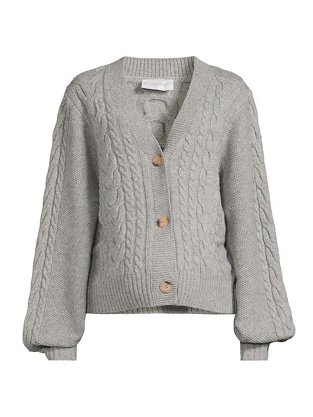 Womens Jenni Maternity Wool Cable-Knit Cardigan Product Image