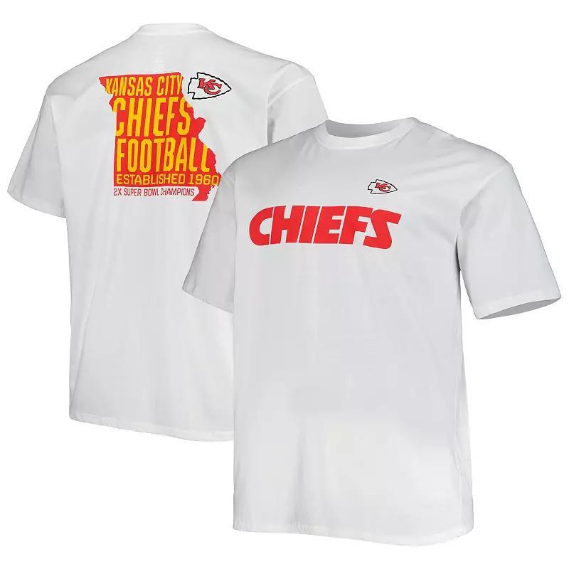 Mens Fanatics White Kansas City Chiefs Big and Tall Hometown Collection Hot Shot T-shirt Product Image