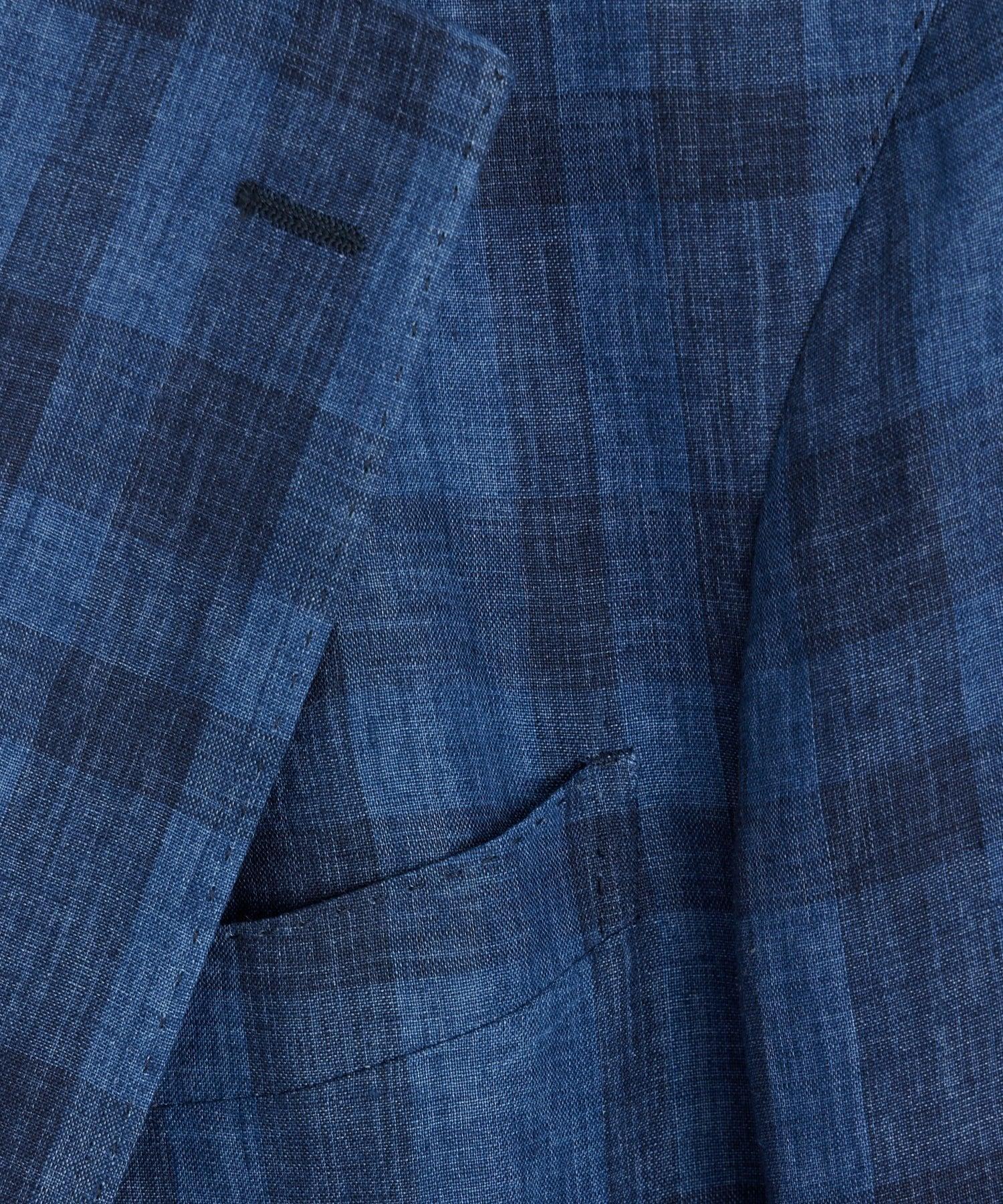 Italian Linen Sportcoat in Blue Check Product Image