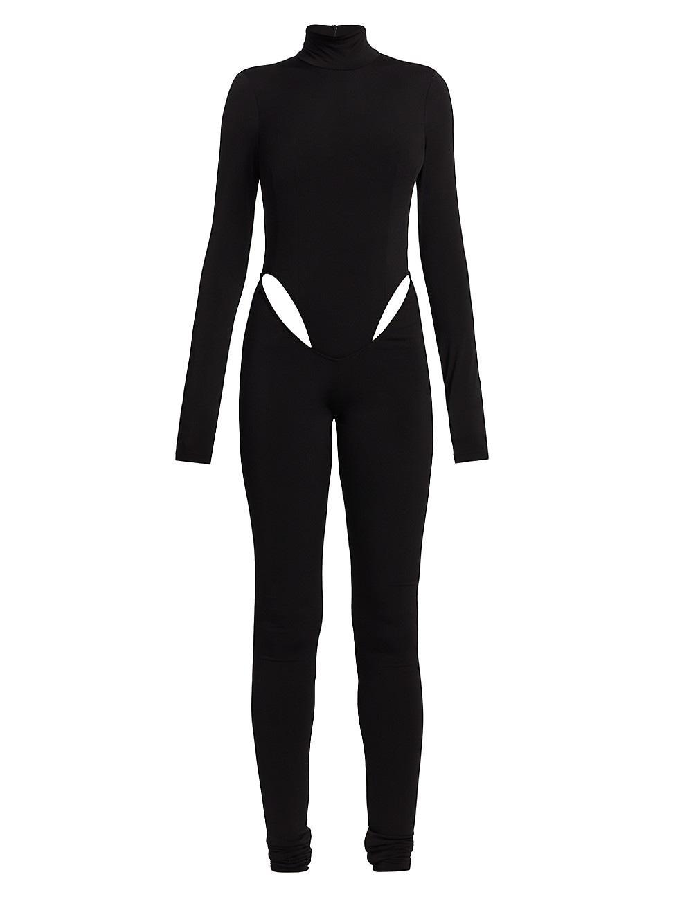 LaQuan Smith Cutout Stretch Jersey Turtleneck Jumpsuit Product Image