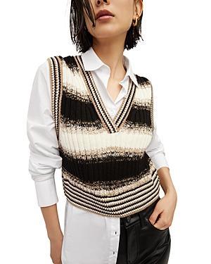 Veronica Beard Spear Mixed Media Sweater Vest Top Product Image