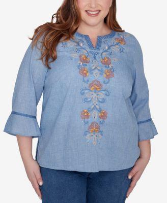 Plus Size Scottsdale Center Embroidered Top Product Image