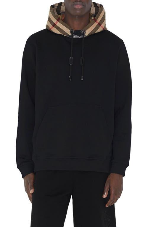 Mens Check-Hood Pullover Sweatshirt Product Image