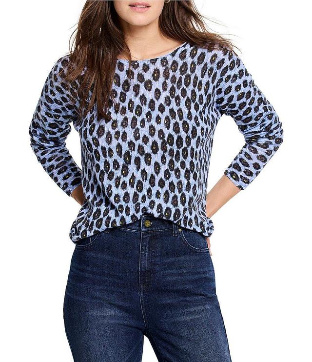 NIC + ZOE Pebble Blues Boat Neck Long Sleeve Sweater Product Image