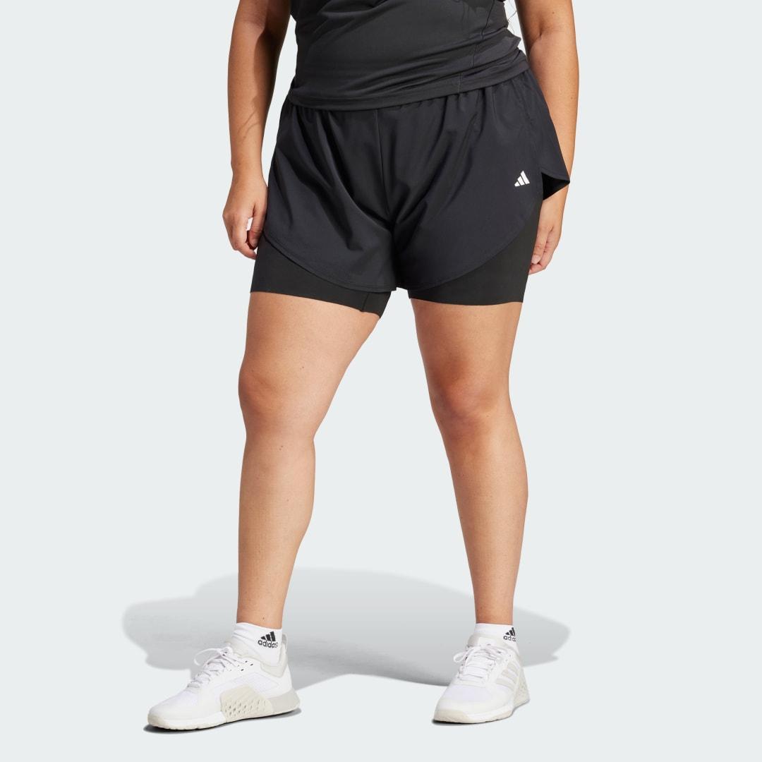 adidas Designed for Training 2-in-1 Shorts (Plus Size) Black 1X Womens Product Image